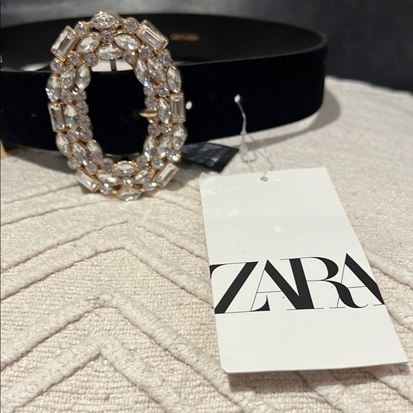 Zara Black and Gold Belt with Ornate Buckles - Picture 2 of 5